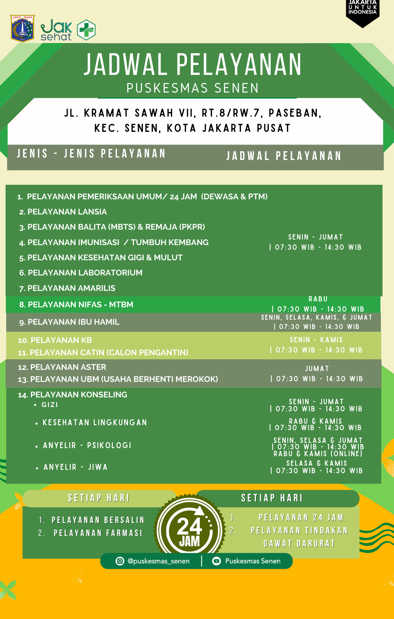 JADWAL PELAYANAN